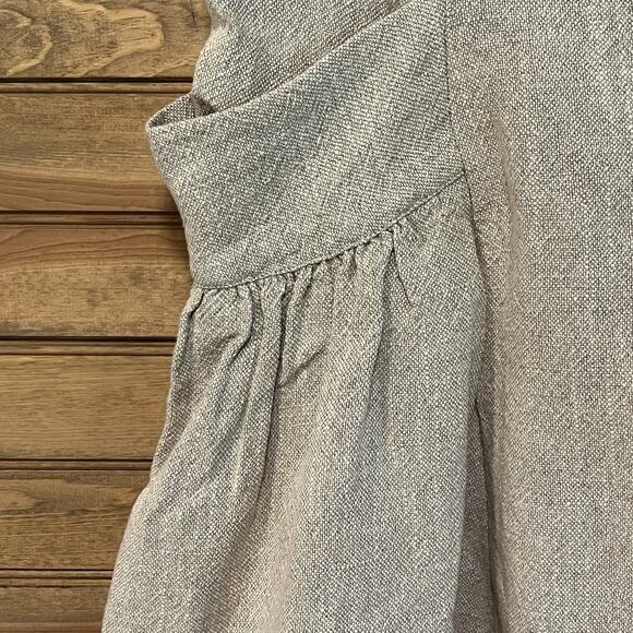 Free People Linen Blend Midi Tweed Skirt Size 10 Side Slouch Pockets - Picture 2 of 13